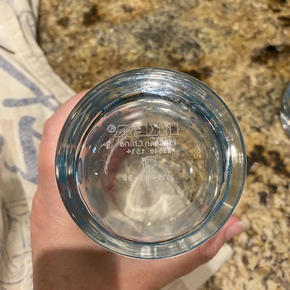 IKEA Retro Turquoise MCM Blue Polka Dot Glasses - Picture 4 of 4